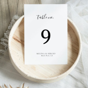 Elegante Minimalistische Kalligraphie-Hochzeit Tischnummer