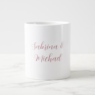 Elegante Minimalistische Kalligraphie Rose Gold Wh Jumbo-Tasse