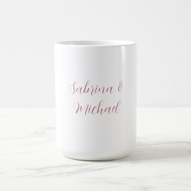 Elegante Minimalistische Kalligraphie Rose Gold Wh Kaffeetasse (Mittel)