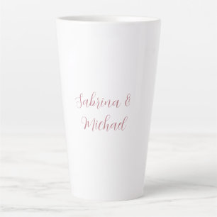 Elegante Minimalistische Kalligraphie Rose Gold Wh Milchtasse