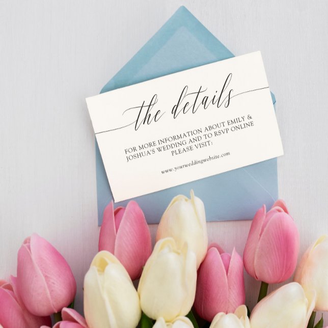 Elegante Minimalistische kalligraphische Hochzeitd Begleitkarte (Von Creator hochgeladen)