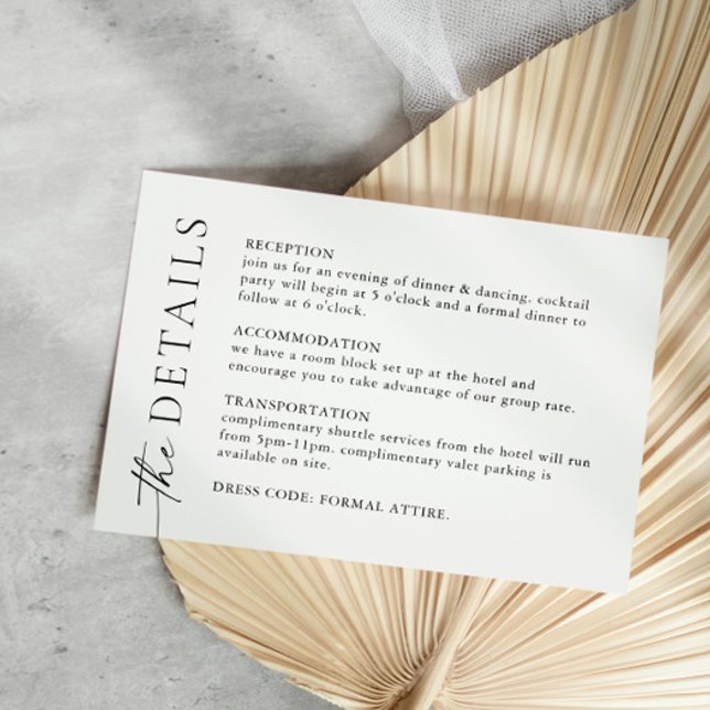 Elegante Minimalistische kalligraphische Hochzeitd Begleitkarte (Von Creator hochgeladen)