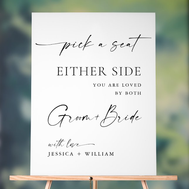 Elegante Minimalistische kalligraphische Hochzeitf Acrylschild (Neutral)