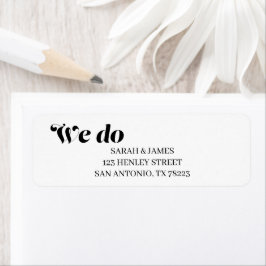 Elegante Minimalistische kalligraphische White Wed