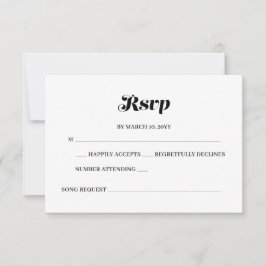 Elegante Minimalistische kalligraphische White Wed RSVP Karte