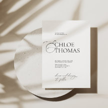 Elegante Minimalistische klassische Hochzeit