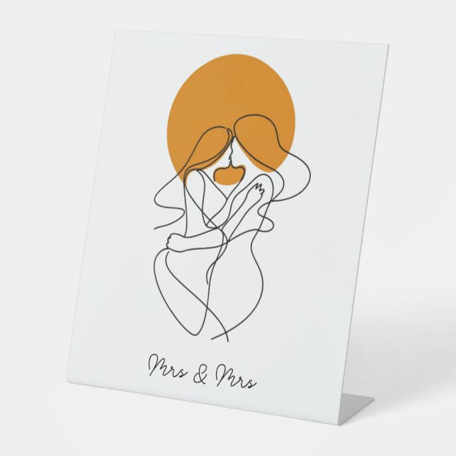 Elegante minimalistische Kunst der lesbischen Kuns Sockelschild (Vorderseite)