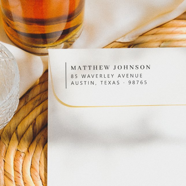 Elegante Minimalistische, Links Aligned-Rücksendea Gummistempel (Rubber Stamp Mock-up)