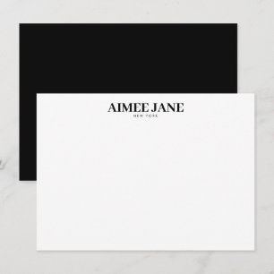 Elegante Minimalistische Luxus-Boutique Schwarz/We Mitteilungskarte