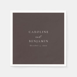 Elegante minimalistische Mocha-Braun-Kalligrafie-H Serviette