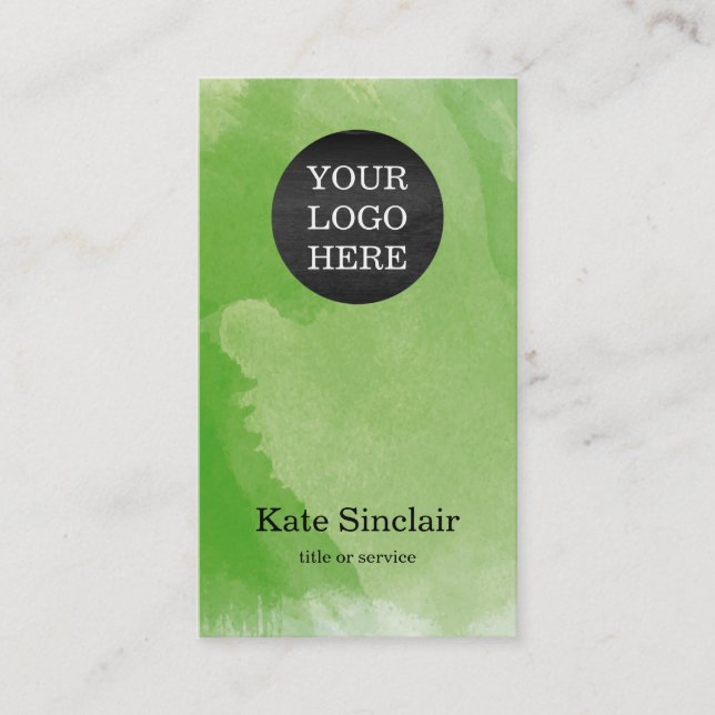 Elegante Minimalistische Modern-Logofarbe Visitenkarte (Vorderseite)