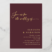 Elegante Minimalistische moderne Burgunder-Script-