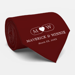 Elegante Minimalistische Moderne Hochzeit Marone Krawatte