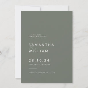 Elegante minimalistische moderne Hochzeit zum Mixe Save The Date