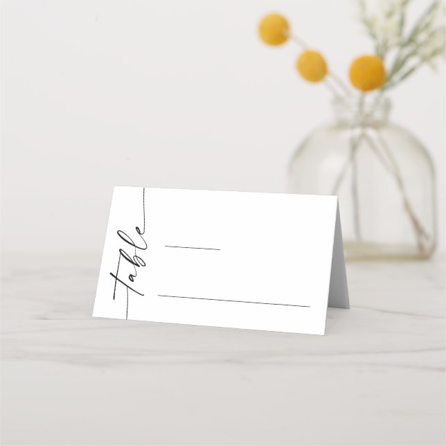 Elegante Minimalistische moderne Hochzeitstisch-Pl Platzkarte (Vorderseite)