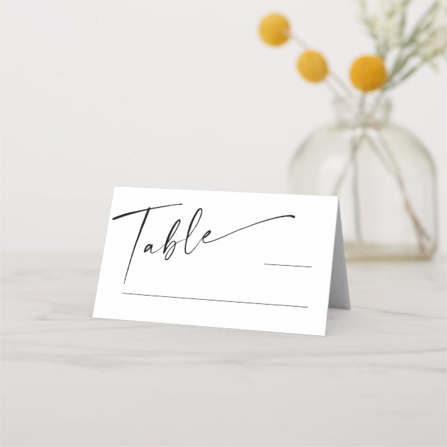 Elegante Minimalistische moderne Hochzeitstisch-Pl Platzkarte (Vorderseite)