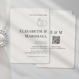 Elegante minimalistische moderne klassische QR-Cod Einladung