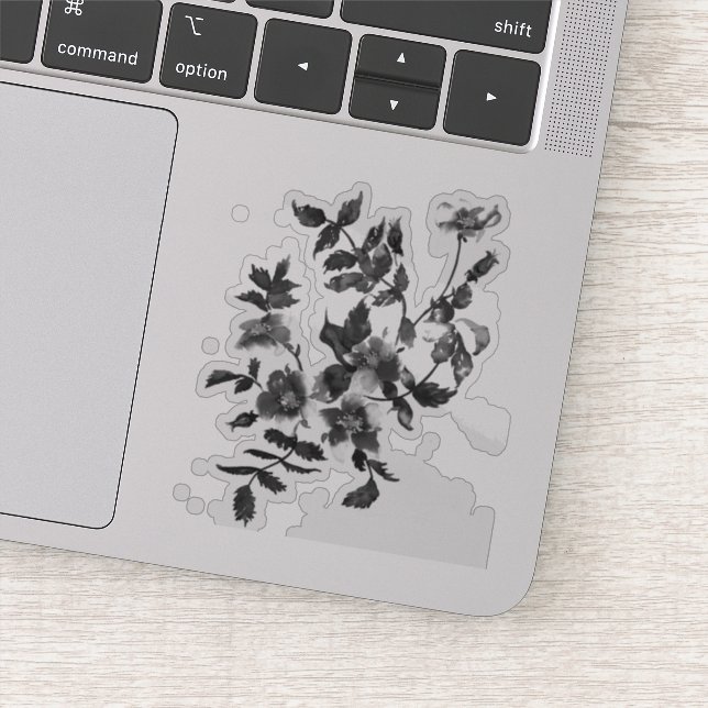 Elegante minimalistische moderne Schwarz-weiße Wil Aufkleber (Detail)