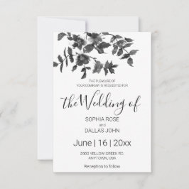 Elegante minimalistische moderne Schwarz-weiße Wil Einladung