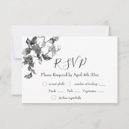 Elegante minimalistische moderne Schwarz-weiße Wil RSVP Karte