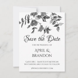 Elegante minimalistische moderne Schwarz-weiße Wil Save The Date