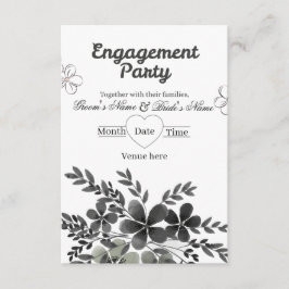 Elegante minimalistische monochrome Verlobung Einladung