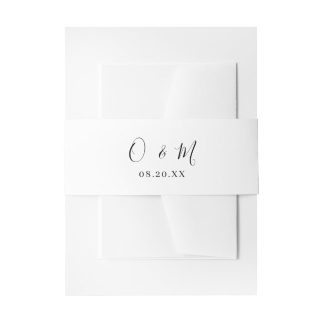 Elegante Minimalistische Monogramm-Hochzeit Einladungsbanderole (Vorderseite Beispiel)