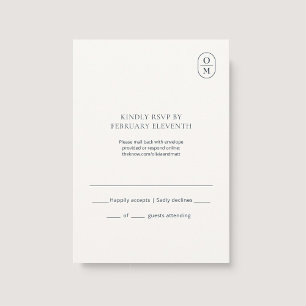 Elegante Minimalistische Monogramm-Hochzeits-RSVP RSVP Karte