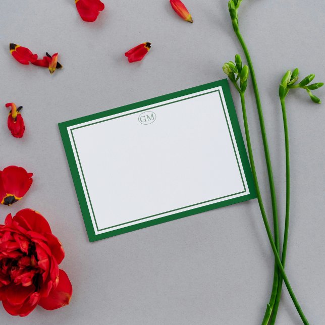 Elegante minimalistische Monogramm-Notizkarten Mitteilungskarte (Elegant Minimalist Monogram Note Cards)