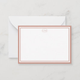 Elegante minimalistische Monogramm Schwarz Zwei Ra Mitteilungskarte