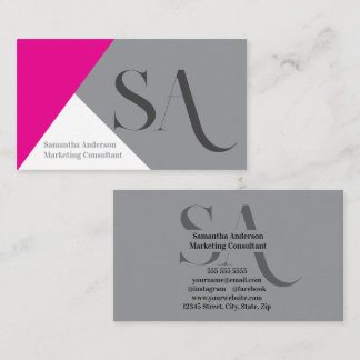 Elegante Minimalistische Monogramm-Visitenkarte | Visitenkarte