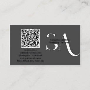 Elegante Minimalistische Monogramm-Visitenkarte Visitenkarte