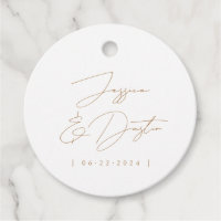 Elegante Minimalistische Namen Datum Gold-Script-H