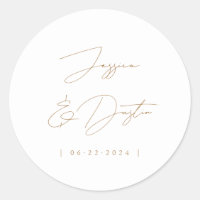 Elegante Minimalistische Namen Datum Script Gold