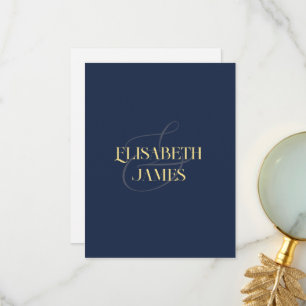 Elegante minimalistische Navy Blue & Gold Individu Dankeskarte