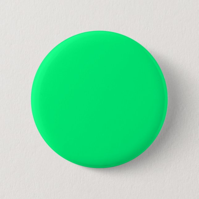 Elegante minimalistische Neon Spring Green Color Button (Vorderseite)