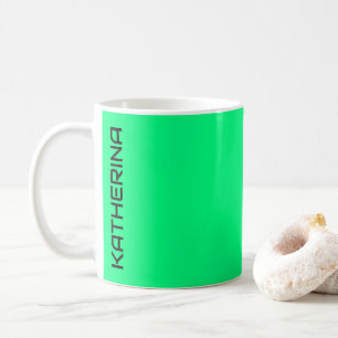 Elegante minimalistische Neon Spring Green Color Kaffeetasse