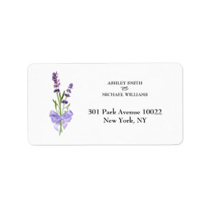 Elegante Minimalistische New Fashion Lavender Wedd Adressaufkleber