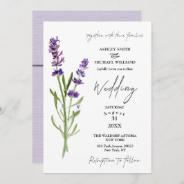 Elegante Minimalistische New Fashion Lavender Wedd Einladung