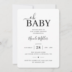 Elegante minimalistische Oh-Baby-Party Einladung