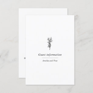 Elegante Minimalistische Olive Botanicals Begleitkarte