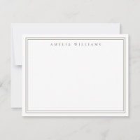 Elegante Minimalistische Olive Green Two Border