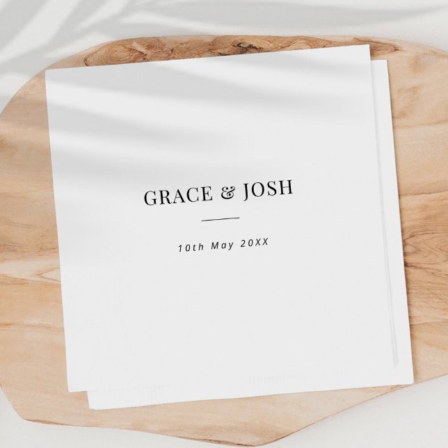 Elegante Minimalistische Paarname Hochzeit Serviette (Von Creator hochgeladen)
