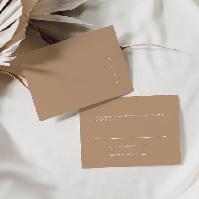 Elegante Minimalistische Pale Taupe RSVP-Karte RSVP Karte (Von Creator hochgeladen)