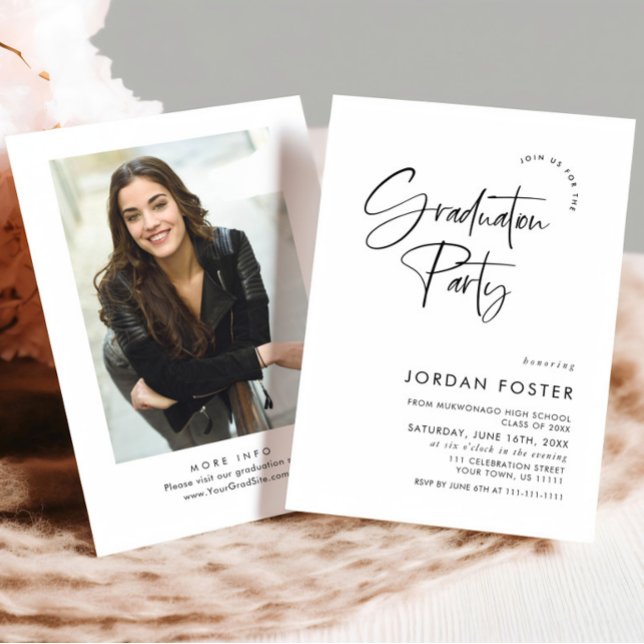 Elegante Minimalistische Partei mit einem FOTO Einladung (Von Creator hochgeladen)