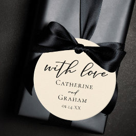 Elegante Minimalistische Personalisierte Hochzeit  Geschenkanhänger