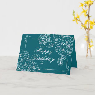 Elegante minimalistische Pfingstrosen Alles Gute z Karte