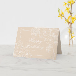Elegante Minimalistische Pfingstrosen Alles Gute z Karte