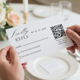 Elegante minimalistische QR-Code-RSVP-Hochzeitskar RSVP Karte