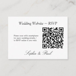 Elegante Minimalistische QR-Code-Website RSVP-Kart Begleitkarte